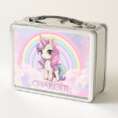 キュートユニコーンカスタム新学期 メタルランチボックス (裏面)