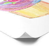 キュートユニコーンカップケーキ子供の誕生日パーティー ポスター (角)