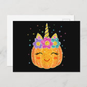 キュートユニコーンカプキンハロウィーン感謝祭 ポストカード (正面/裏面)