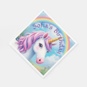キュートユニコーンガールレインボー誕生日 カラフル スタンダードランチョンナプキン (角)