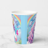 キュートユニコーンガールレインボー誕生日 カラフル 紙コップ (右)