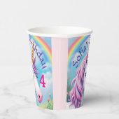 キュートユニコーンガールレインボー誕生日 カラフル 紙コップ (右)