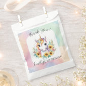 キュートユニコーンサンフラワー誕生日 フェイバーバッグ (クリップ留めされた状態)