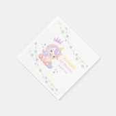 キュートユニコーンスターズバナーファンタジー誕生日 スタンダードカクテルナプキン (角)