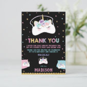 キュートユニコーンスリープマスクスランバースリープバーパーティー サンキューカード (スタンド正面)