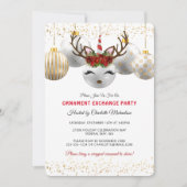 キュートユニコーントナカイオーナメント交換パーティー 招待状 (正面)