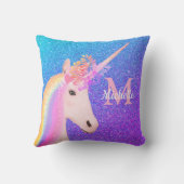 キュートユニコーンパープルグラデーショングリッター クッション (裏面)