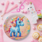 キュートユニコーンピナタ誕生日招待状 ペーパープレート (パーティー)