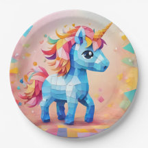 キュートユニコーンピナタ誕生日招待状