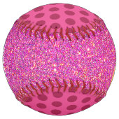 キュートユニコーンピンクグリッタードッツキパーソナライズされたッズ ソフトボール (正面)