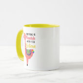 キュートユニコーンフラミンゴラマ感動的引用文 マグカップ (正面左)