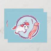 キュートユニコーンベーコンバースデーパーティ招待状 招待状 (正面/裏面)