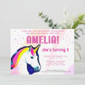 キュートユニコーンマジカルガール誕生日 招待状 (スタンド正面)