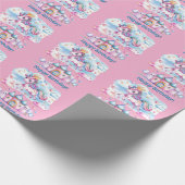 キュートユニコーンマジカルキャッスルガール誕生日 ラッピングペーパー (角)