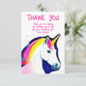 キュートユニコーンマジカルスターズガール誕生日 サンキューカード (スタンド正面)