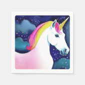 キュートユニコーンマジカルスターズガール誕生日 スタンダードカクテルナプキン (正面)