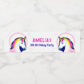 キュートユニコーンマジカルスターズガール誕生日 ペットボトルラベル (シングルラベル)