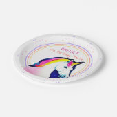 キュートユニコーンマジカルスターズガール誕生日 ペーパープレート (アングル)