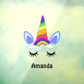 キュートユニコーンレインボーパーソナライズされたクラシックルラウンドセント ウィンドウサイン (シート3)