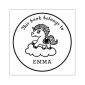 キュートユニコーン名前をカスタムするプレートウッドアートスタンプ ラバースタンプ (インプリント)