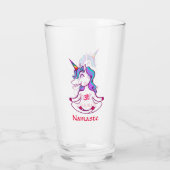 キュートユニコーン禅ヨガ瞑想ロータスナマステオーム タンブラーグラス (裏面)