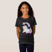 キュートユニコーン誕生日カスタムナンバータイポグラフィアート Tシャツ (正面フル)