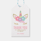 キュートユニコーン顔ガールズ誕生日 ギフトタグ (正面)