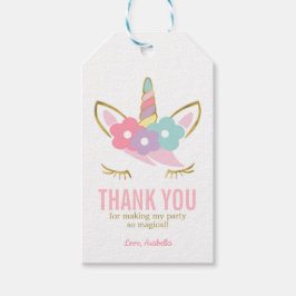 キュートユニコーン顔ガールズ誕生日 ギフトタグ
