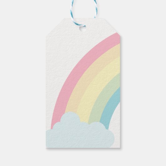 キュートユニコーン顔ガールズ誕生日 ギフトタグ (裏面)