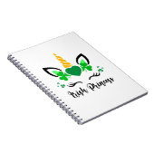 キュートユニコーン顔シャムロックアイリッシュプリンセスサンパトリ ノートブック (右側)