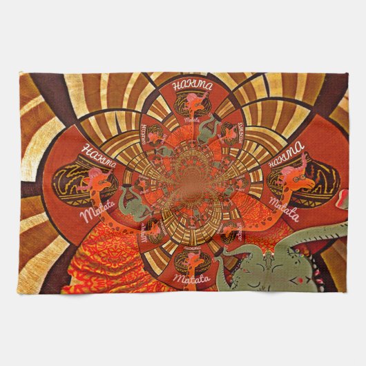 キュートユニークキリン動物ハクナマタタデザイン キッチンタオル (横)