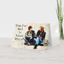 キュートユニークティーンズ新学期コラージュ カード