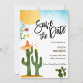 キュートユニークデスティネーションメモダンキシコスタイル 招待状 (正面)