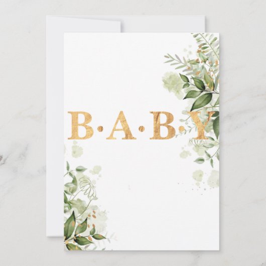 キュートユーアリペットベビーエレファントベビージャーシャワー 招待状 (裏面)