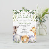 キュートユ男女兼用ーカリプタサファリベイビーシャワー 招待状 (スタンド正面)