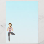 キュートヨガガガールザツリーポーズイラストレーション (正面)