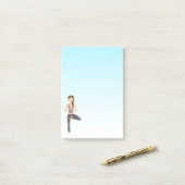 キュートヨガガガールザツリーポーズイラストレーション ポストイット (デスク上)