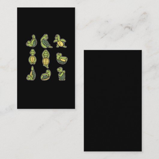 キュートヨガタートルシー動物愛好家 名刺 (正面/裏面)