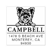 キュートヨークシャーカスタムドッグアドレススタンプ セルフインキングスタンプ (デザイン)