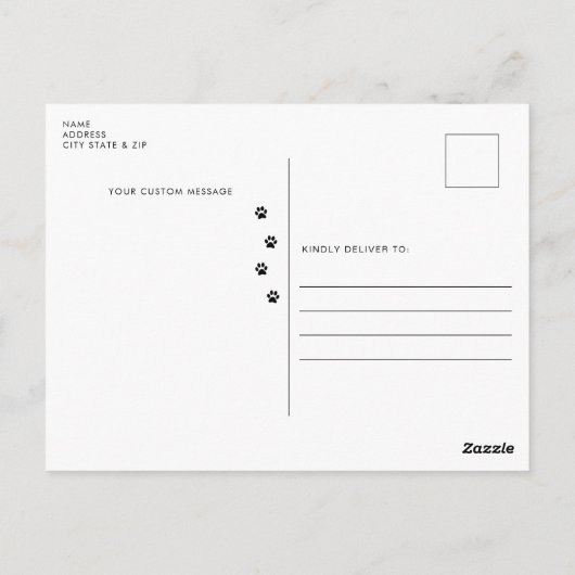 キュートヨークシャーテリアテリアはがき ポストカード (裏面)