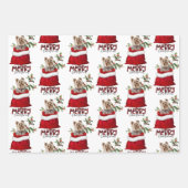 キュートヨークシャーテリアドッグインホリデー抱き枕 ラッピングペーパーシート (正面3)