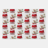 キュートヨークシャーテリアドッグインホリデー抱き枕 ラッピングペーパーシート (正面2)