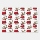 キュートヨークシャーテリアドッグインホリデー抱き枕 ラッピングペーパーシート (正面)