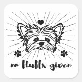 キュートヨークシャーテリアノフラフス与えミームジョーク スクエアシール (正面)