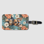 キュートヨークシャーテリアパピーフローラ ラゲッジタグ (正面横)