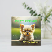 キュートヨークシャーテリアパピー誕生日 シーズンカード (スタンド正面)