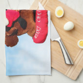 キュートヨークシャーテリアメリークリスマス キッチンタオル (四つ折り)