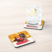 キュートヨークシャーテリアメリークリスマス コースター (右側)