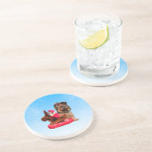 キュートヨークシャーテリアメリークリスマス コースター (側面)