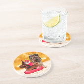 キュートヨークシャーテリアメリークリスマス コースター (側面)